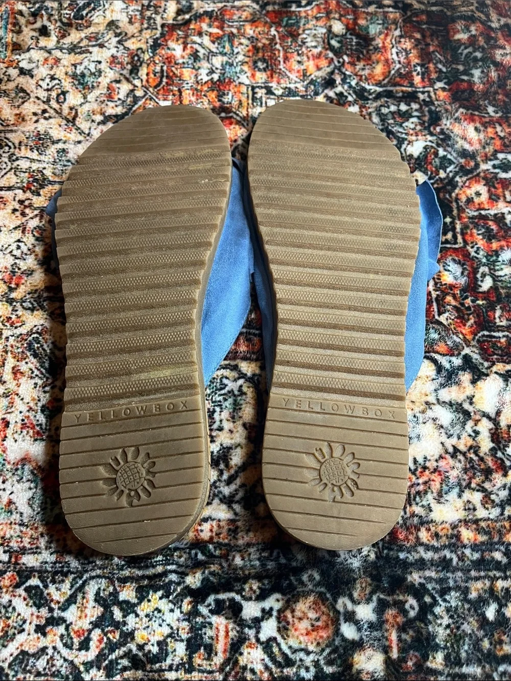 Yellow Box Light Blue Bow Cork Slide Sandals - Picture 4 of 6
